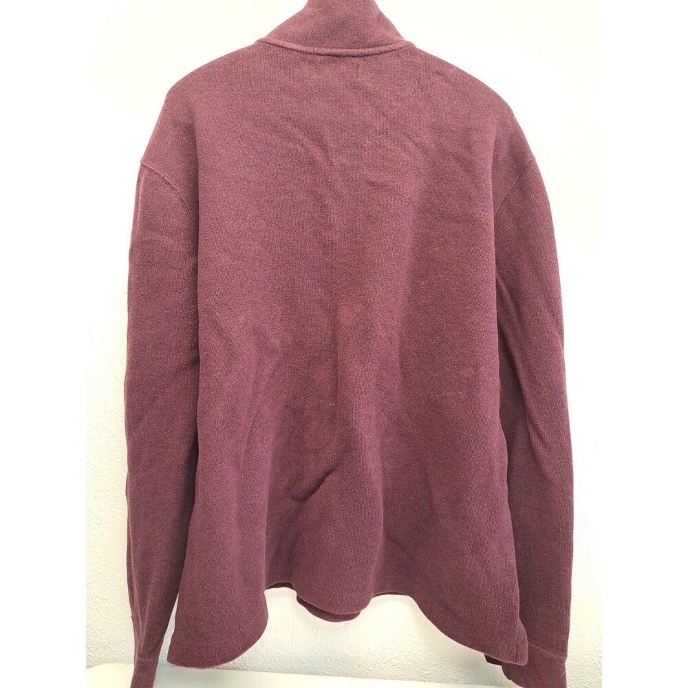 Polo Ralph Lauren 1/4 Zip Pullover Sweater Large Men XL Burgundy Pony Logo - Picture 2 of 5